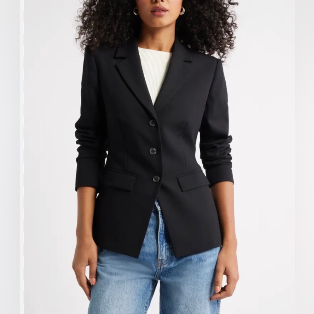 Express Design Studio Black Single Breasted Blazer Suit Jacket 6